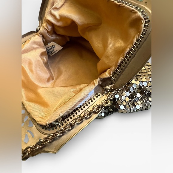 Vintage Whiting & Davis Gold Mesh Evening Bag 1930s/40s USA Lined - Picture 7 of 9